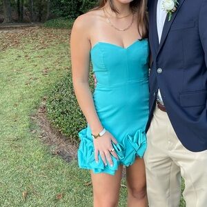 DO+BE Turquoise Strapless Dress